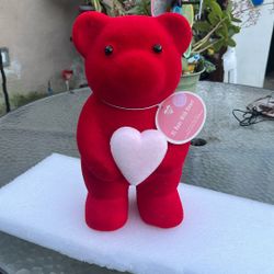 Valentine’s Flocked Bear