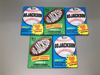 Bo Jackson Super Tecmo Bo Series 2 Trading Card Pack LE 2000 Lot of 5 SHIPS NOW