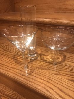 Glasses (dozen each: Martini, Margarita and beer). Buy all or some