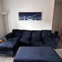 Sectional Sofa With Ottoman, Great Condition