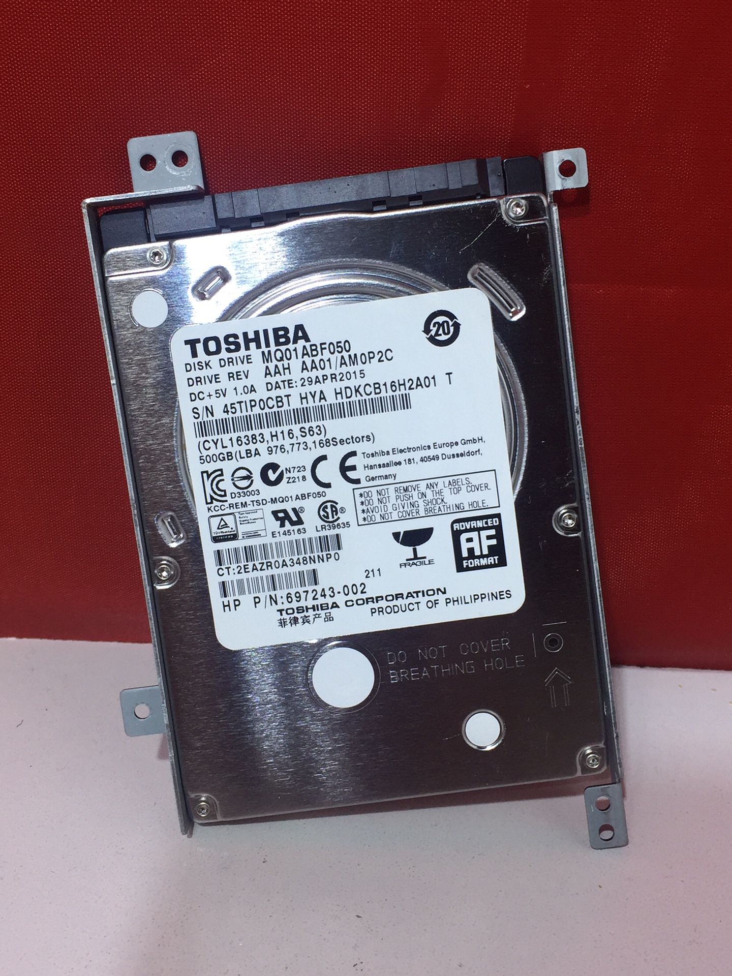 TOSHIBA CORPORATION MQ01ABF050 500GB Internal Laptop Disk Drive