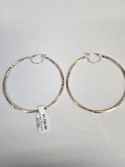 14K Two-Tone Gold Large Hoop Earrings
