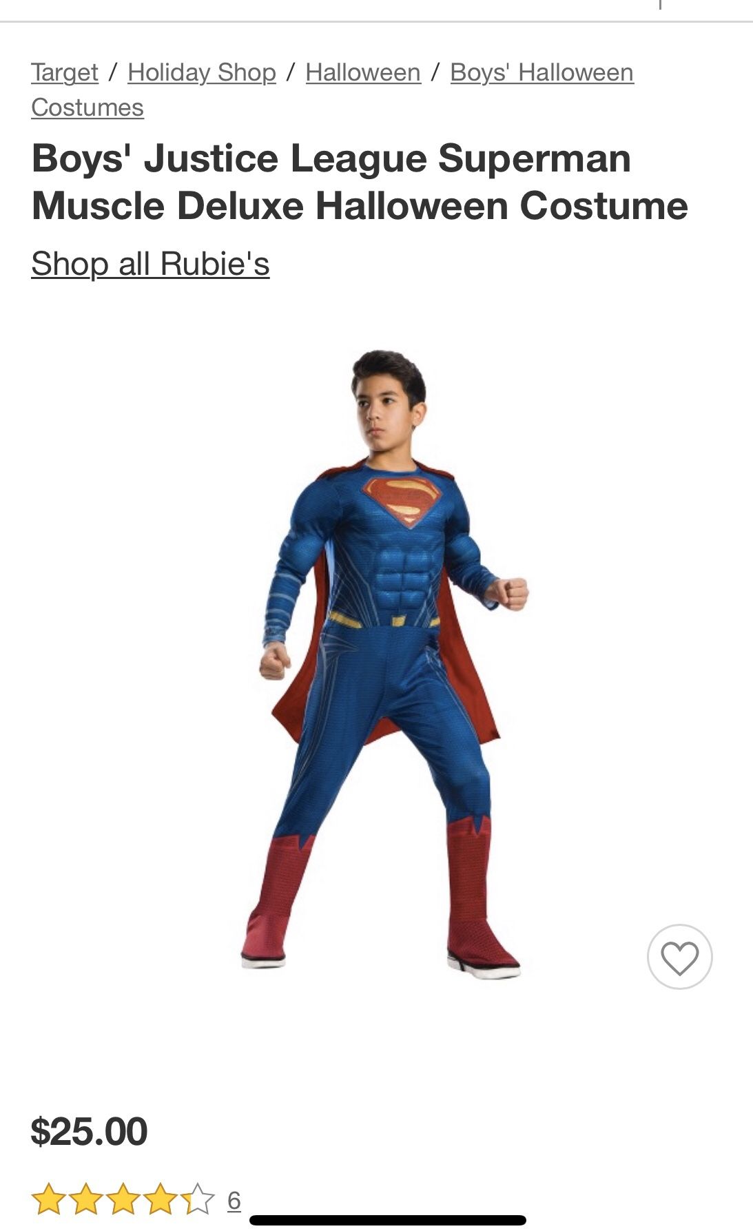 Superman Halloween costume new
