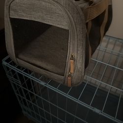 Blue small dog crate and carrier can be sold separately