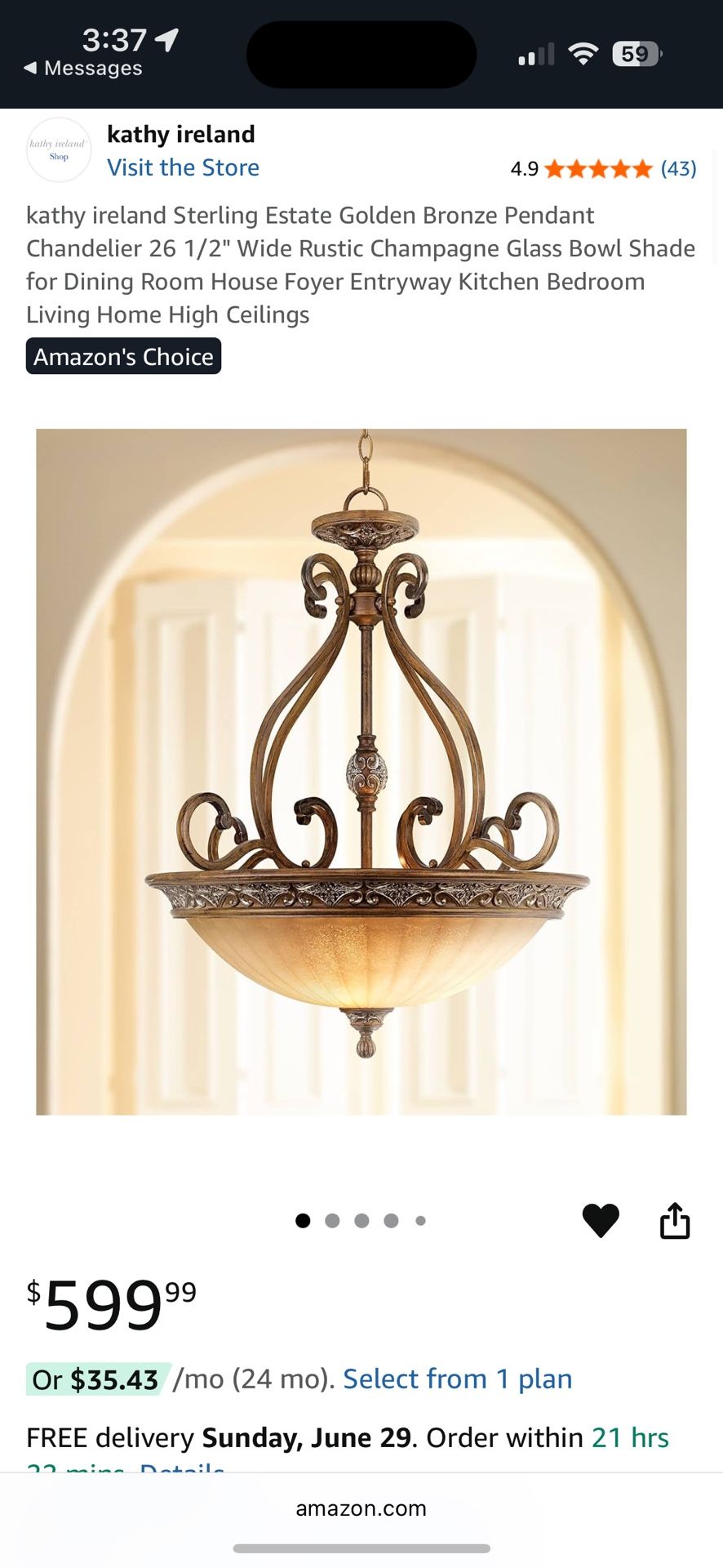 Designer Pendant Chandelier ORIG $600