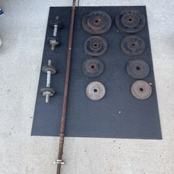 1” Standard Dumbbell Weights/ 5ft Bar OBO