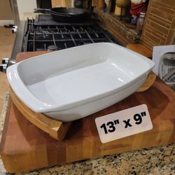 White Ceramic Baking Dish 13x9