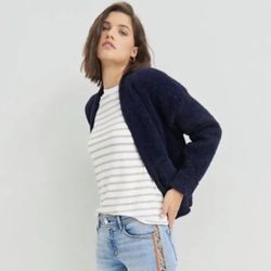 Anthropologie Pilcro Oliver Shine Cardigan Navy One Size Brand New 