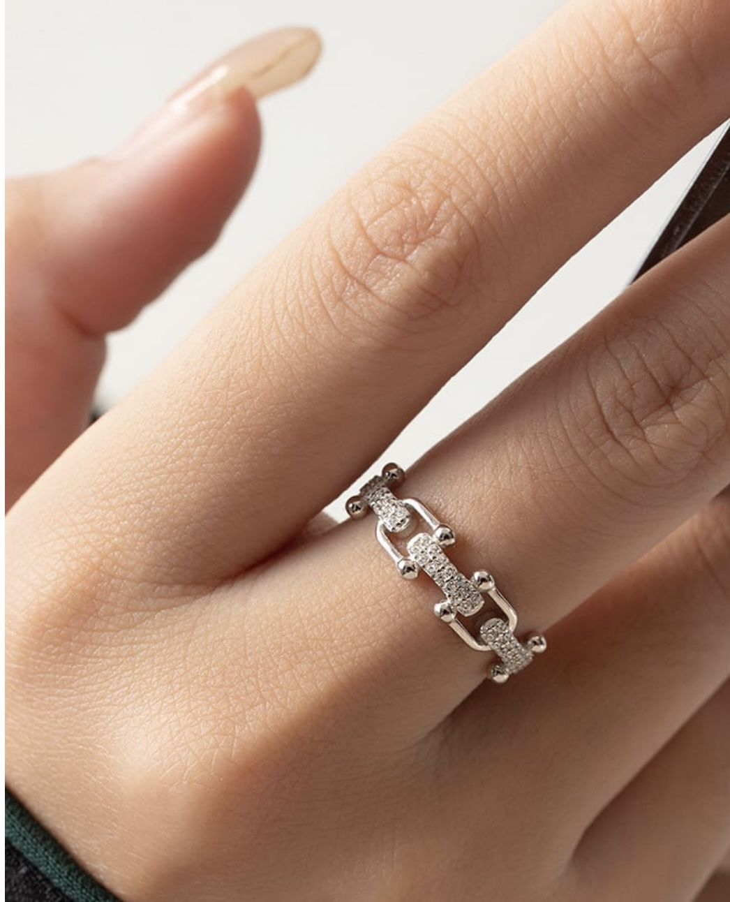 Solid Sterling Silver 925 Geometric Minimalist Open Ring #wedding