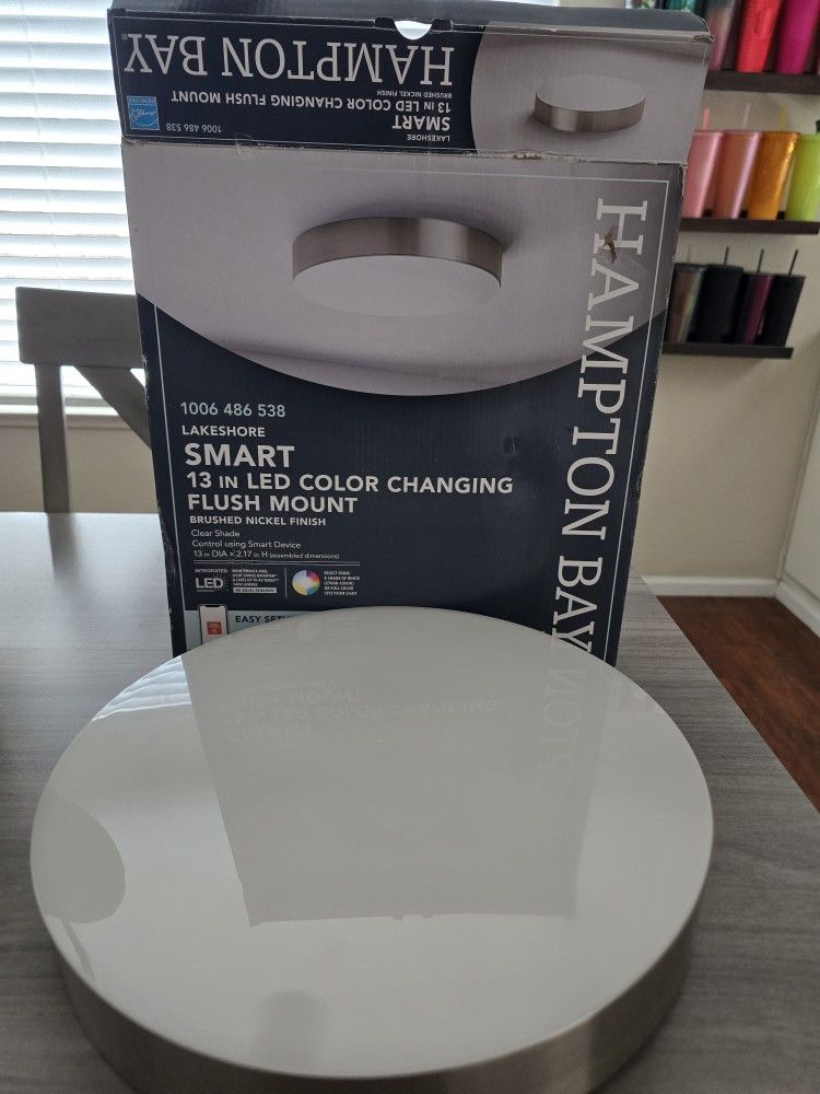 Hampton Bay Smart 13 in. LED Flush Mount