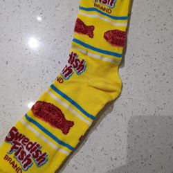 Swedish fish merch, swedish fish designed socks, socks