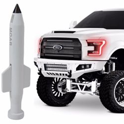 White MOAB Mother of All Bombs Short Bullet Antenna For Ford F150 /  F250 and F350