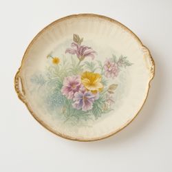 Antique Royal Rudolstadt Floral Porcelain Plate – Hand-Painted with Gold Trim
