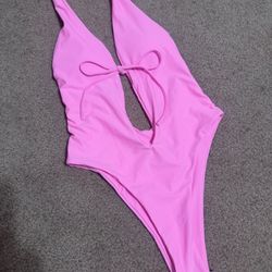 New Small Pink One Piece Swimsuit Bathing Suit Bodysuit Festival Rave 