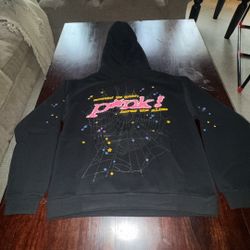 pink and black sp5der hoodie