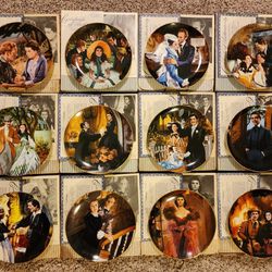 Rare Vintage Gone With The Wind Golden Anniversary Plates Howard Rogers Full 12 Set Box/COA++