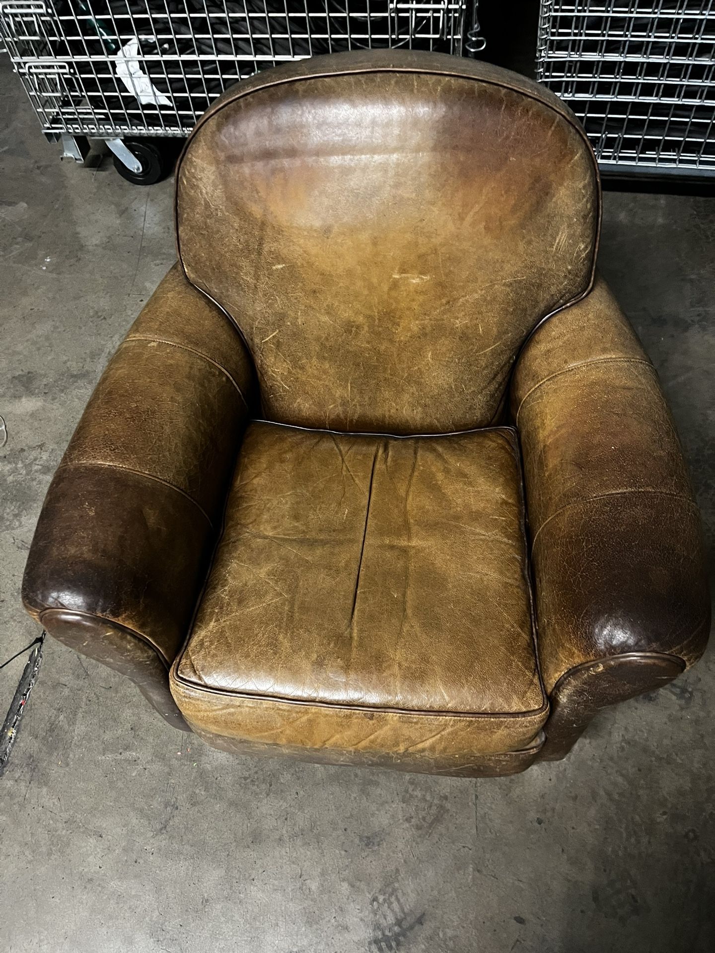 Brown Leather Sitting Chair