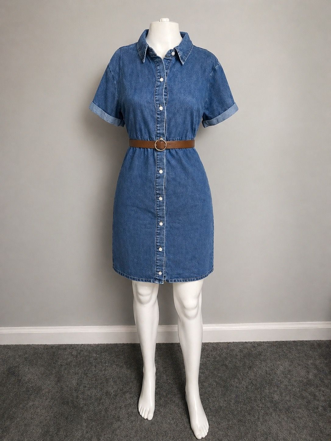 Denim button up dress