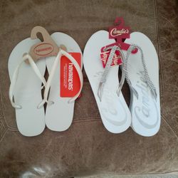 White Flip Flop Style Sandles 