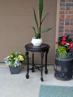 Vintage Empire Style Gueridon Gothic French Hand Crafted Wood Accent Table Stone Top