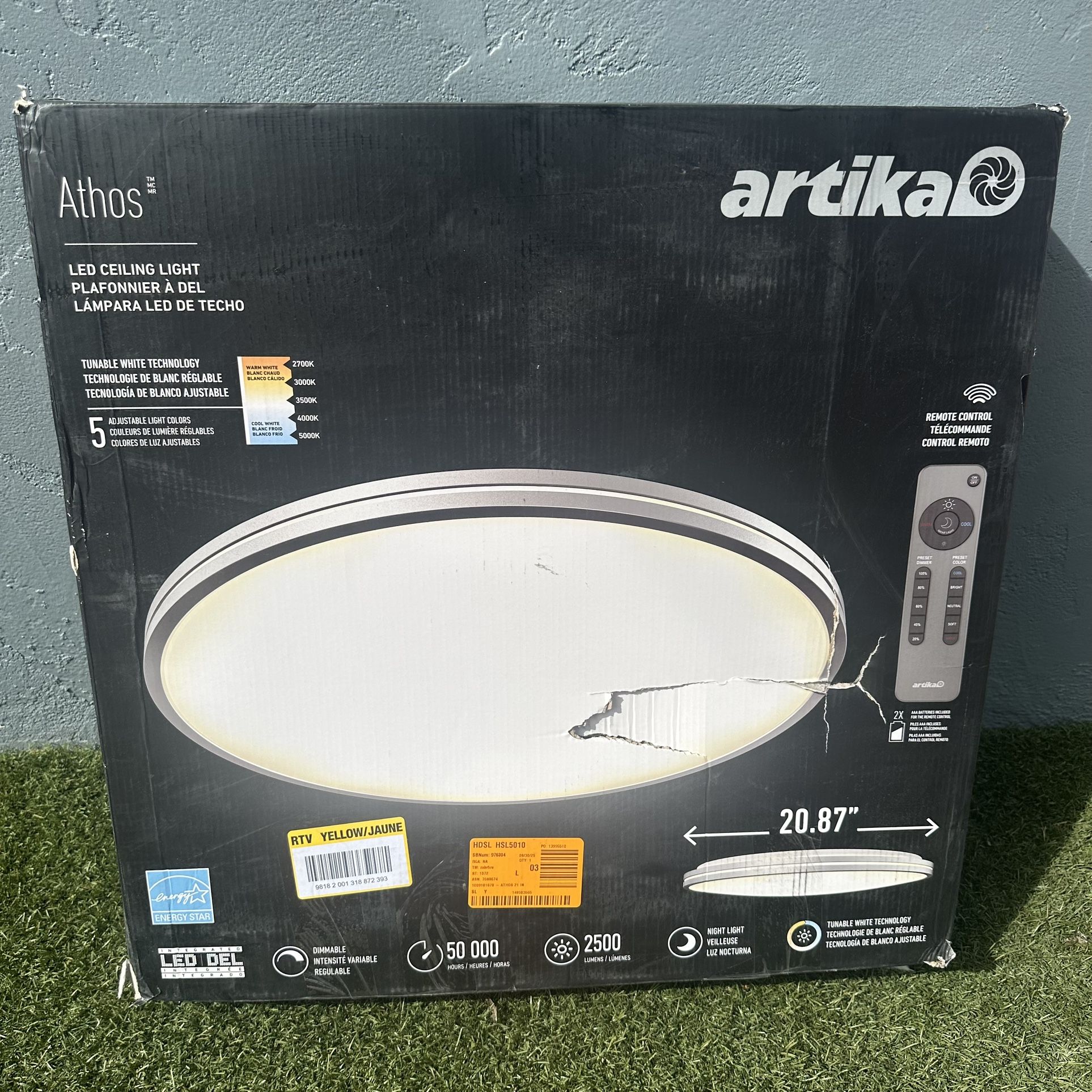 Artika Athos 30-inch 1-light 5CCT Modern Black Integrated LED Ceiling Flushmount Light Fixture