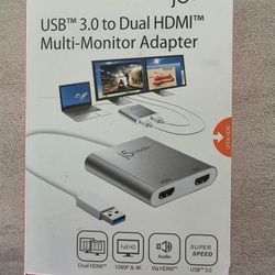 USB to 3.0 Dual HDMI Multi Monitor Adapter NEW in Box