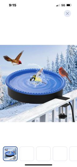 “New”Heated Bird Bath(w/temp Control(blue)retail$39