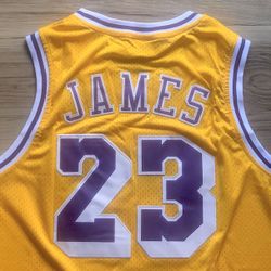 Lebron James Los Angeles Lakers #23 Black Yellow NBA Jersey Shirt Size Large