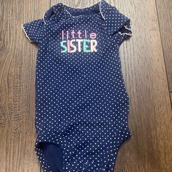 Girls little sister shirt size 0/3 Months By carters #4