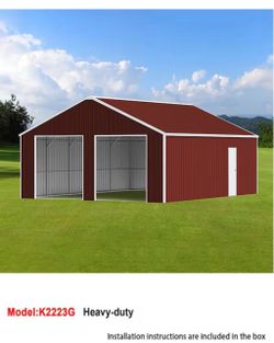 Double Door Metal Building 22x23 Heavy Duty Storage Shed