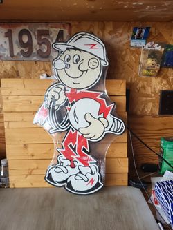 Reddy Kilowatt Character Advertising Metal Sign 14"x24"