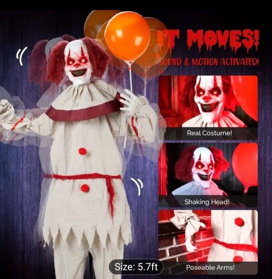 Scary Halloween Moving Clown 🤡