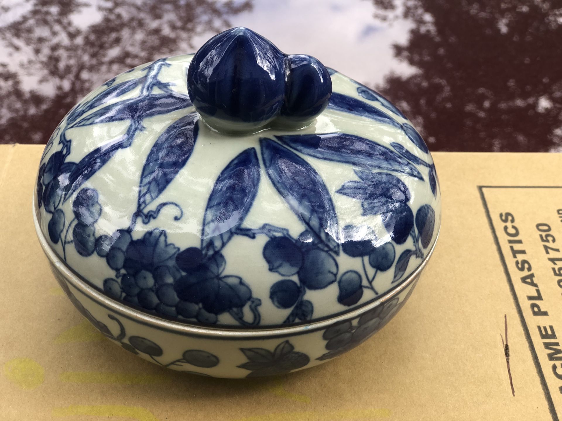 Blue and white Asian Trinket Box