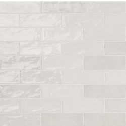 Kingston White 3 in. x 8 in. Glazed Ceramic Wall Tile 