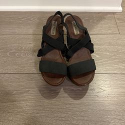 Black Strappy Wedges