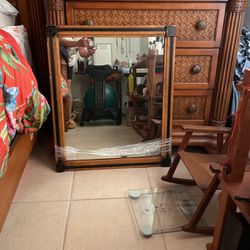 Antique mirror wooden frame very heavy