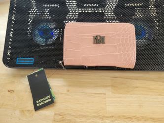 Pink croc Badgley Mischka Wallet