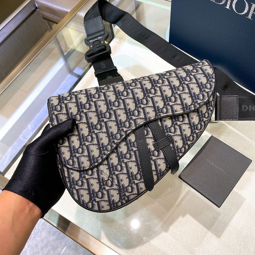 Dior Oblique Jacquard Saddle Bag