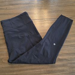 Lululemon Black Fast Free 7/8 Tight II Non-Reflective Nulux 25" Women's 18 NWOT