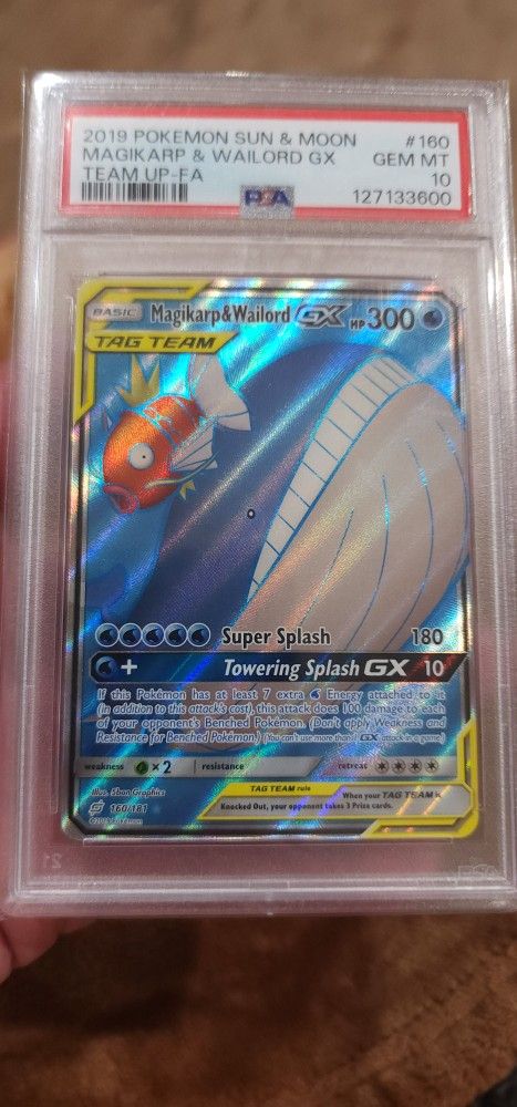 2019 Pokemon Magikarp & Wailord GX 160 PSA 10