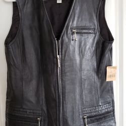 NEW WITH TAGS - Black Leather Vest