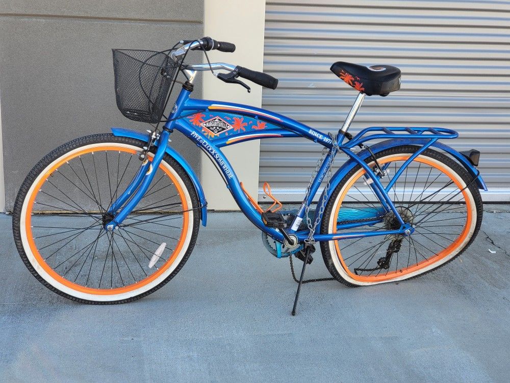 BCA 26" Margaritaville Multi-Speed Cruiser Men's Bike Blue 5 O'clock Somewhere