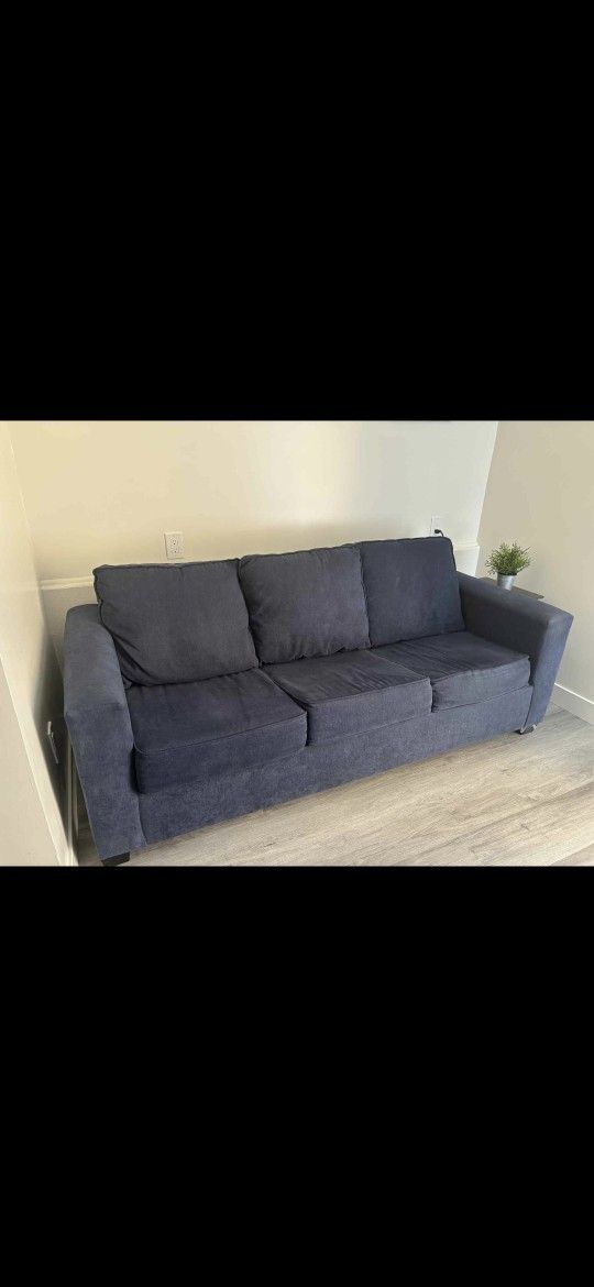 Blue Sofa Bed Couch - Great Condition, No Rips Or Stains