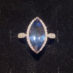 Natural Iolite Ring 925 Sz 7 Or 8