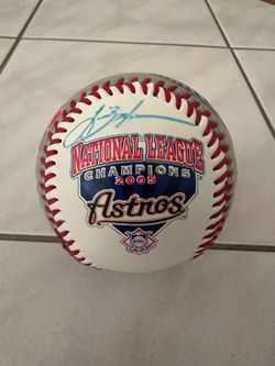 Houston Astros 2005 National League Champions Autographed Lance Berkman Rawlings Baseball World Series Jersey