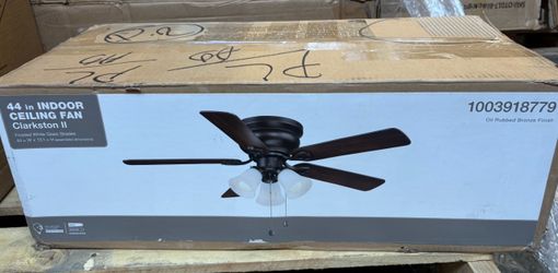Hampton Bay Clarkston II 44 in. LED Indoor Oil Rubbed Bronze Ceiling Fan