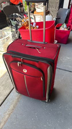 Red Swiss gear travel luggage