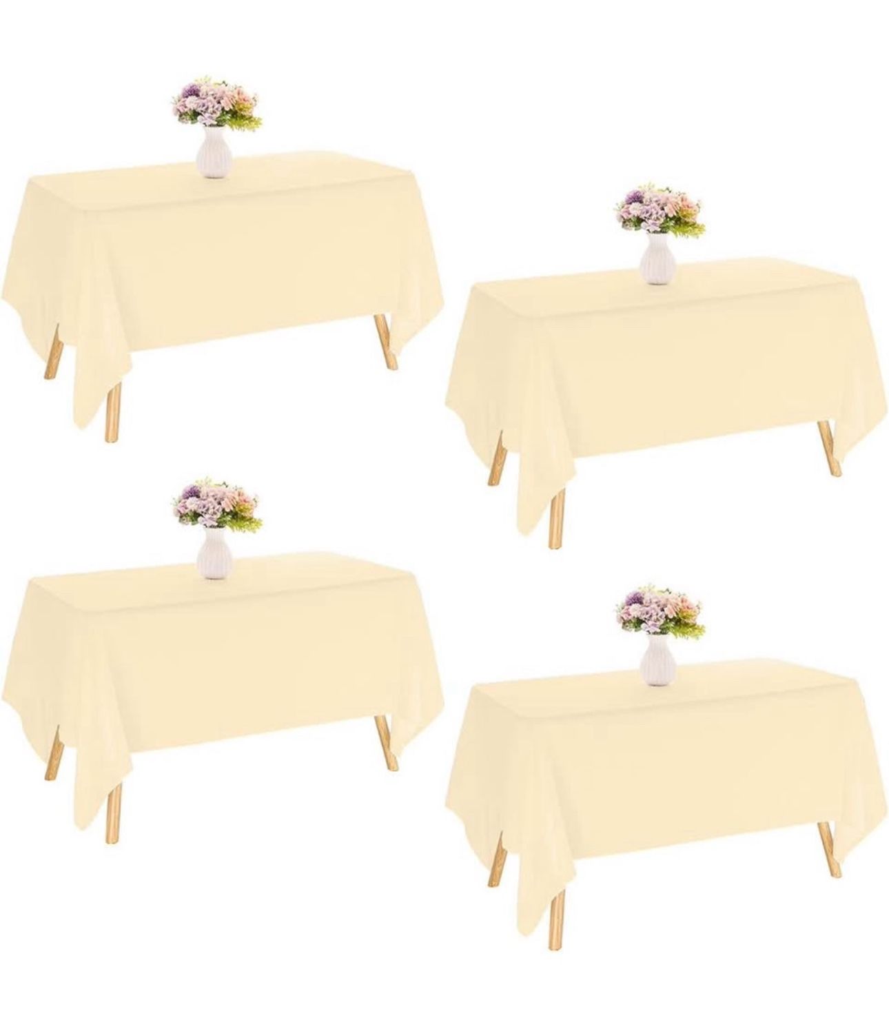 4 Champagne Linen Tables Cloths