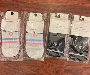 “Lulu lemon” and “alo” socks