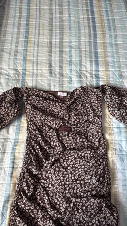 Brown floral dress
